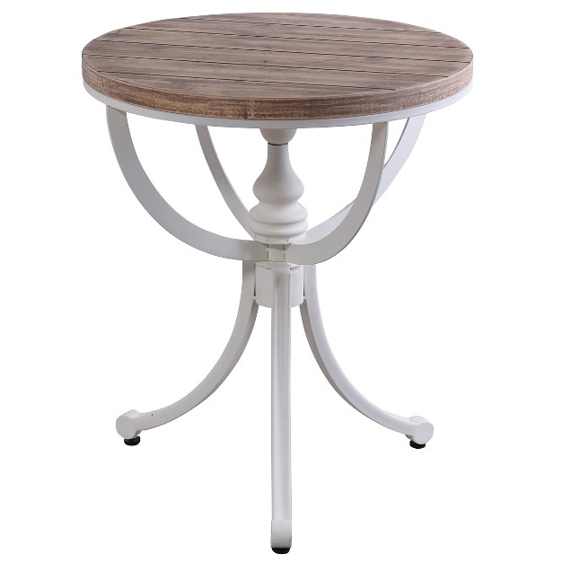 Quail Farm Metal And Wood Side Table White Stylecraft