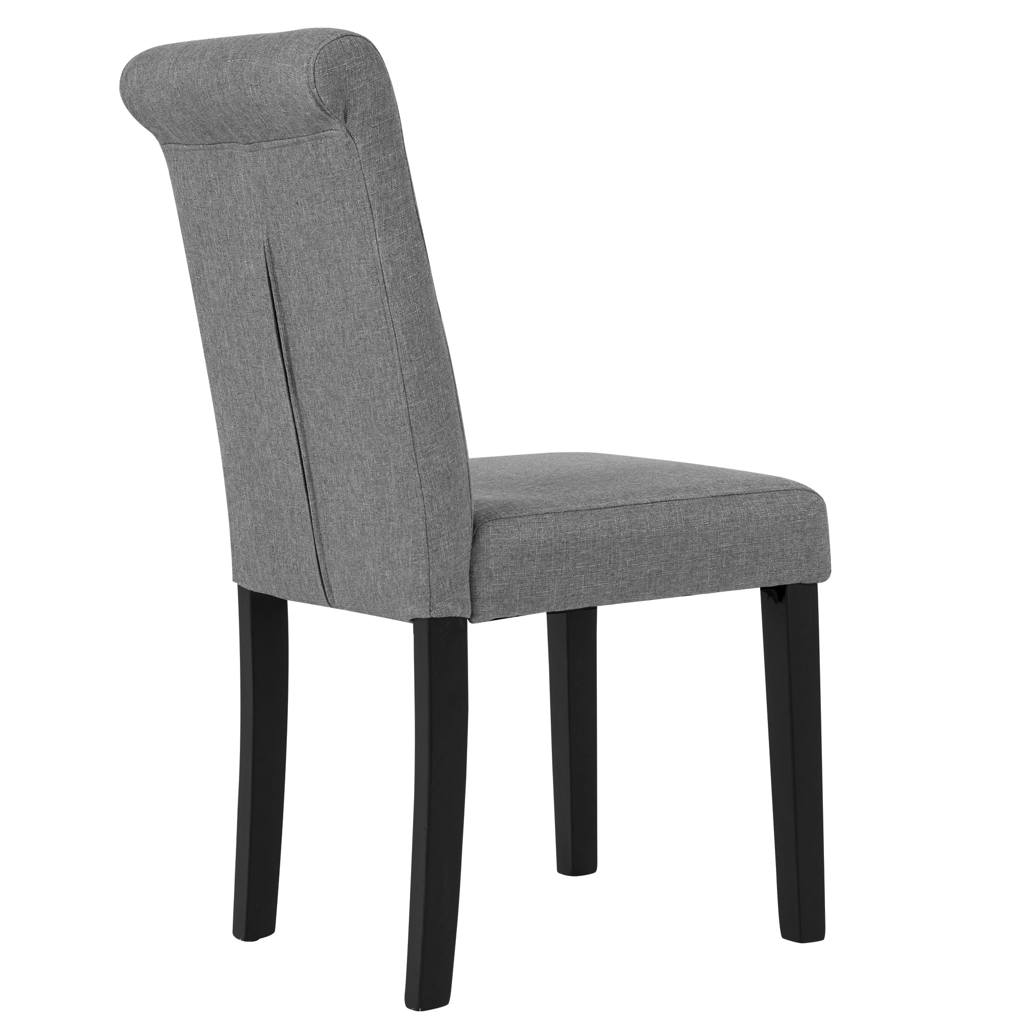 Mid Back Parons Fabric Upholstered Dining Chairs with Button Tufting， Gray， Set of 2