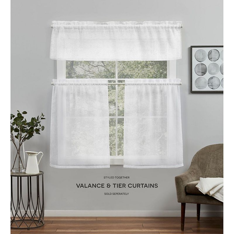 Exclusive Home Belgian Tailored Sheer Rod Pocket Valance