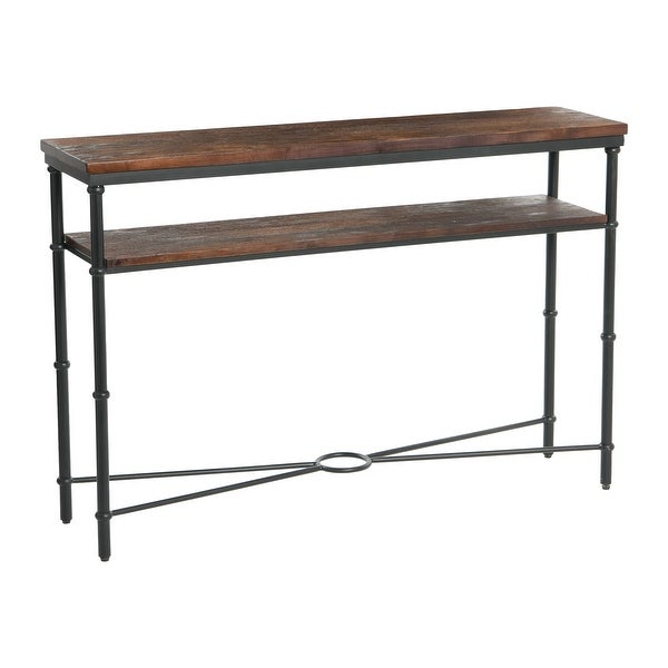 Saratoga Rustic Solid Wood and Iron Console Table