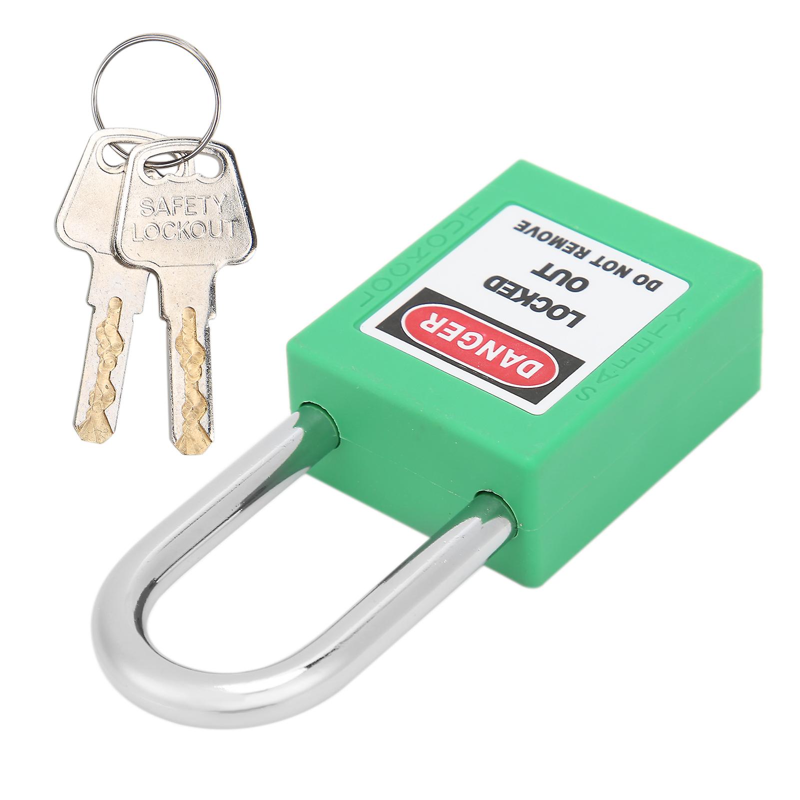 38mm Safety Padlock Insulating Industrial Plastic Nylon Pa Steel For Chemical Electric Power Nuclear Energy(green )