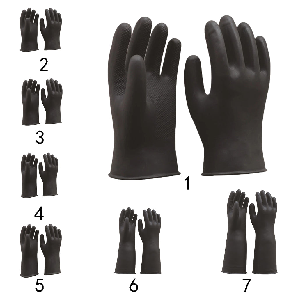 Long Industrial Rubber Latex Gloves Work Gardening Gloves Black 31cm