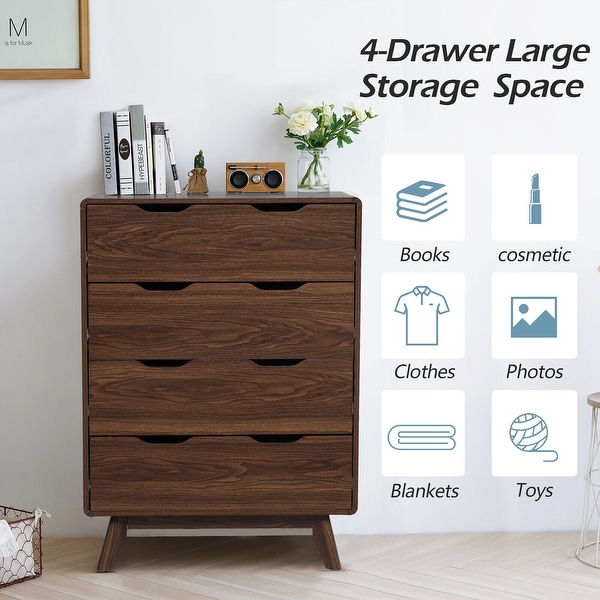 4 Drawers Chest Of Dresser Storage Tower Cabinet Bedroom Organizer - - 37403372