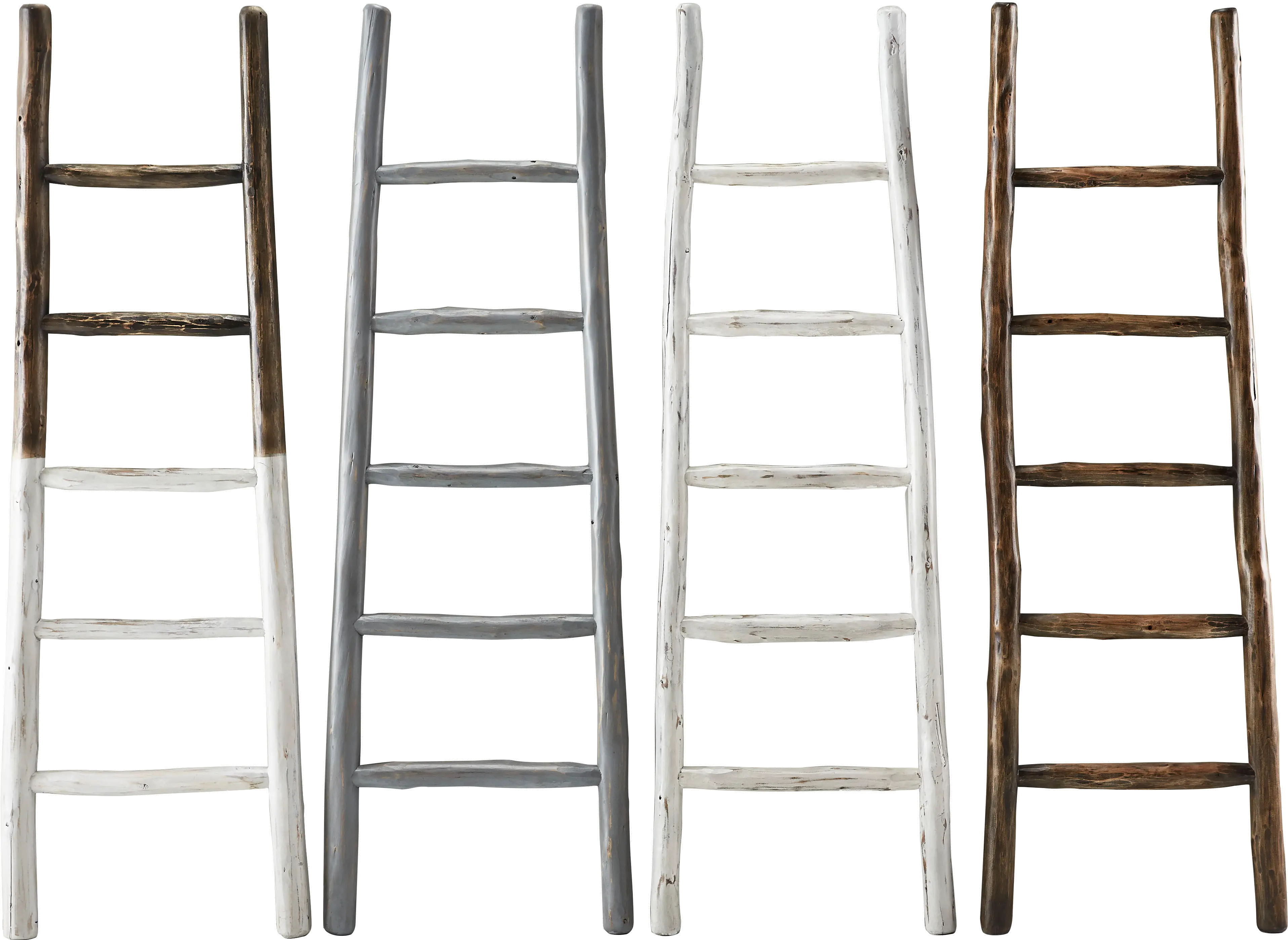 Millie August Gray Eucalyptus Wood Blanket Ladder