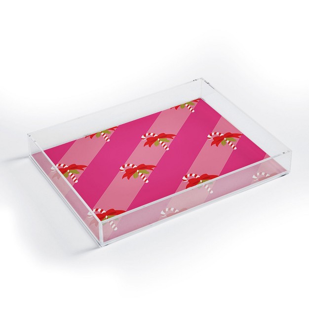 Camilla Foss Candy Cane Acrylic Tray deny Designs