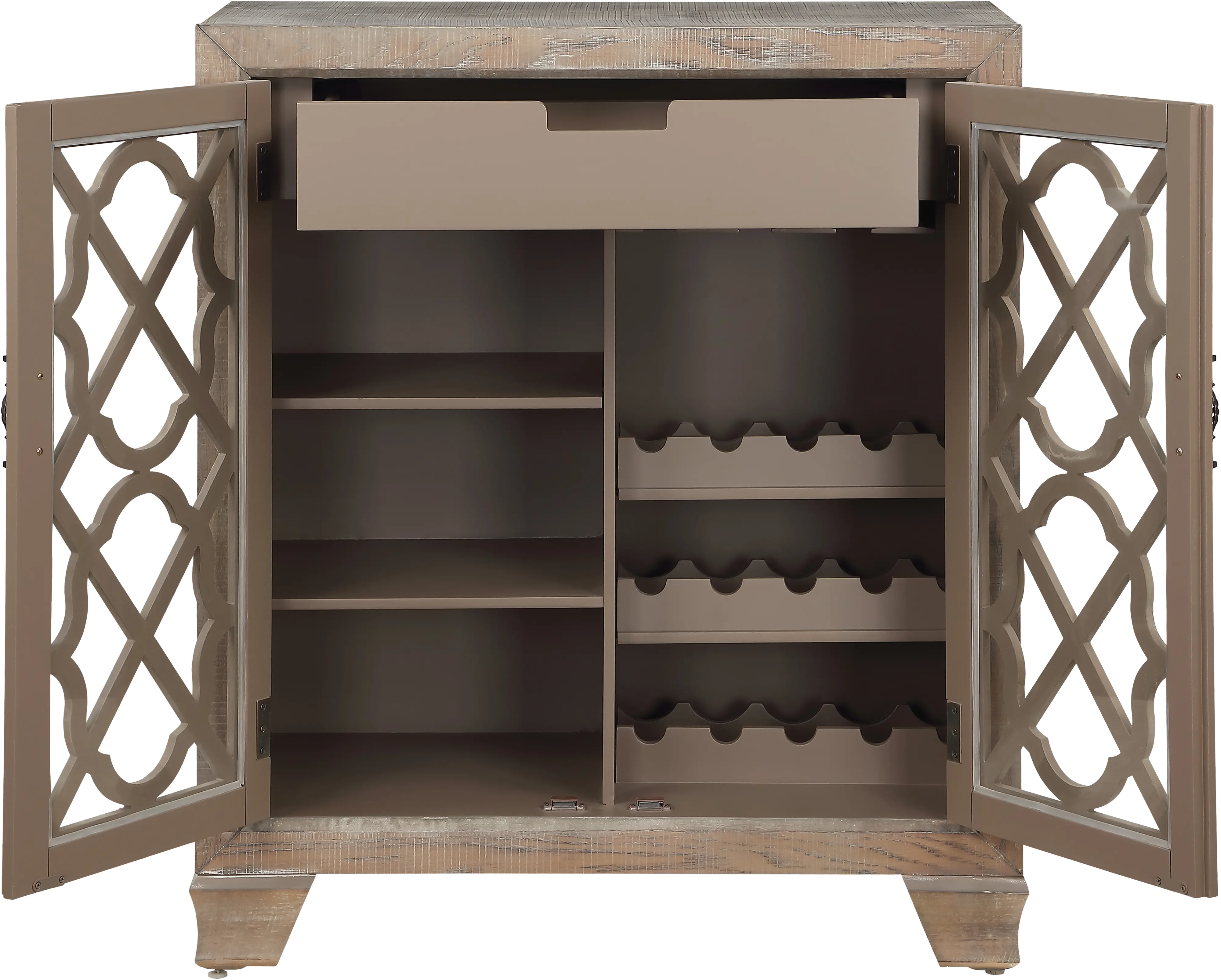 Light Brown Two Door Wine Cabinet