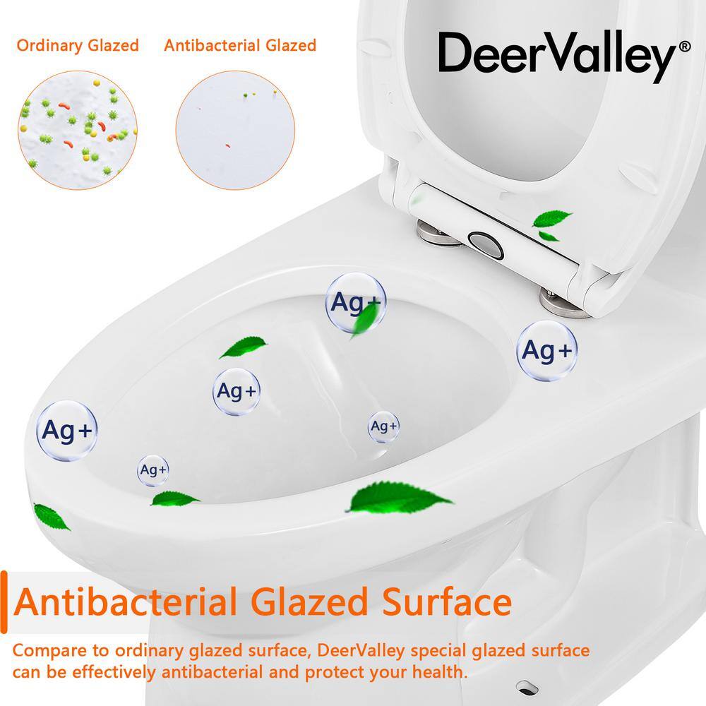 DEERVALLEY DeerValley 12 in. Rough in Size 1-Piece 1.28 GPF Single Flush Elongated Toilet in. White Seat Included DV-1F52627