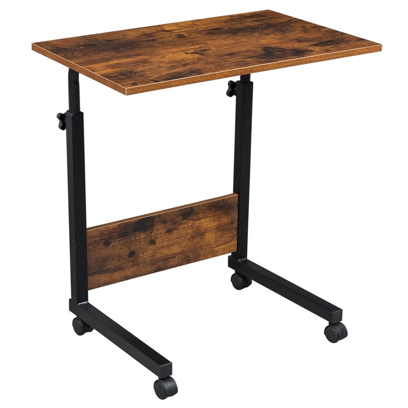 Height adjustable Chipboard   Steel Side Table with Baffle