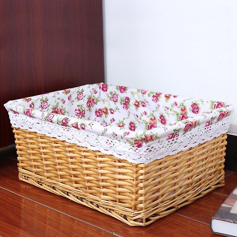 Handmade Rattan Storage Basket Household Items Snack Fruit Debris Clothing Finishing Willow Storage