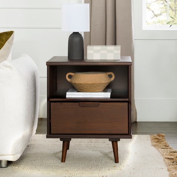 Middlebrook Mid-Century Solid Wood 1-Drawer Side Table