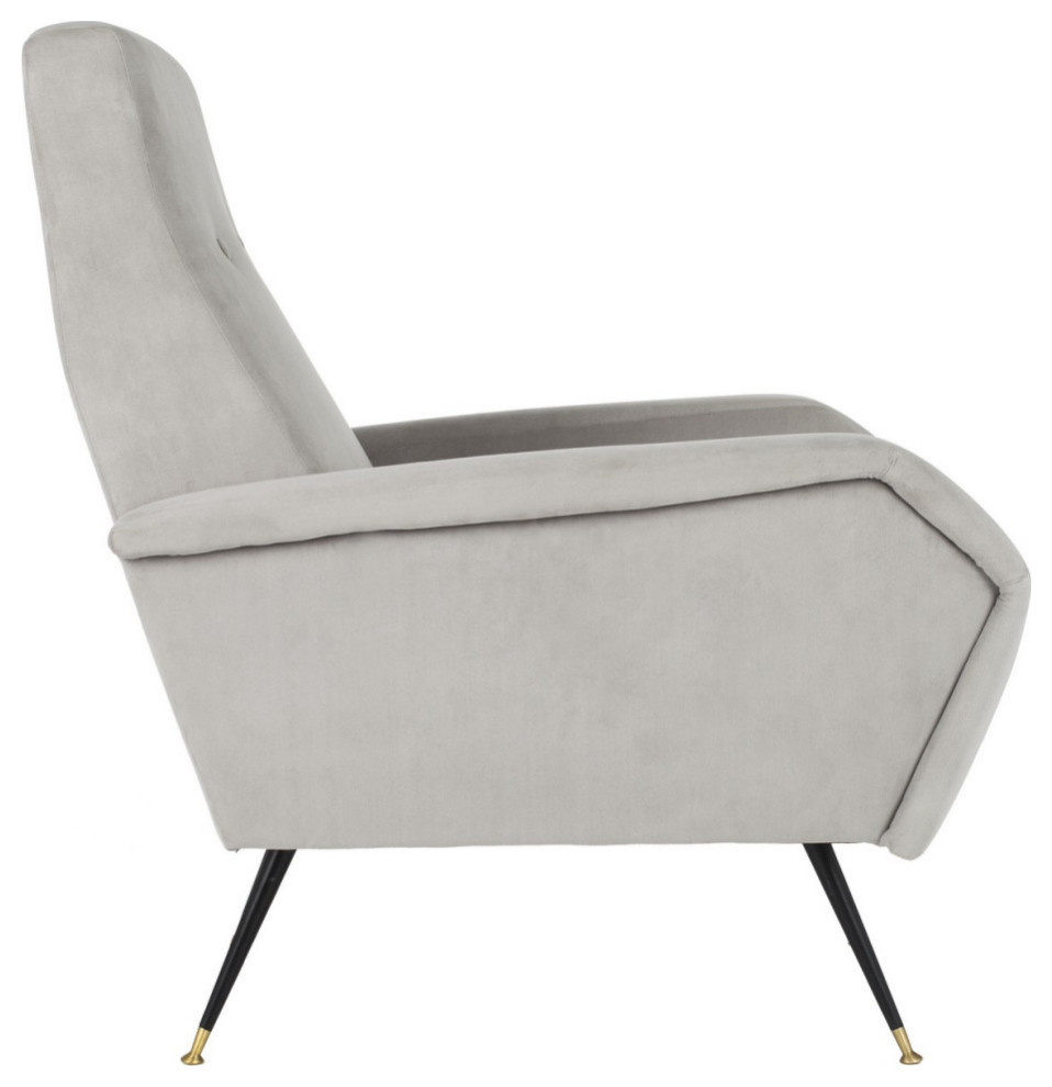 David Velvet Retro Mid Century Accent Chair Gray   Midcentury   Armchairs And Accent Chairs   by V.S.D Furniture  Houzz