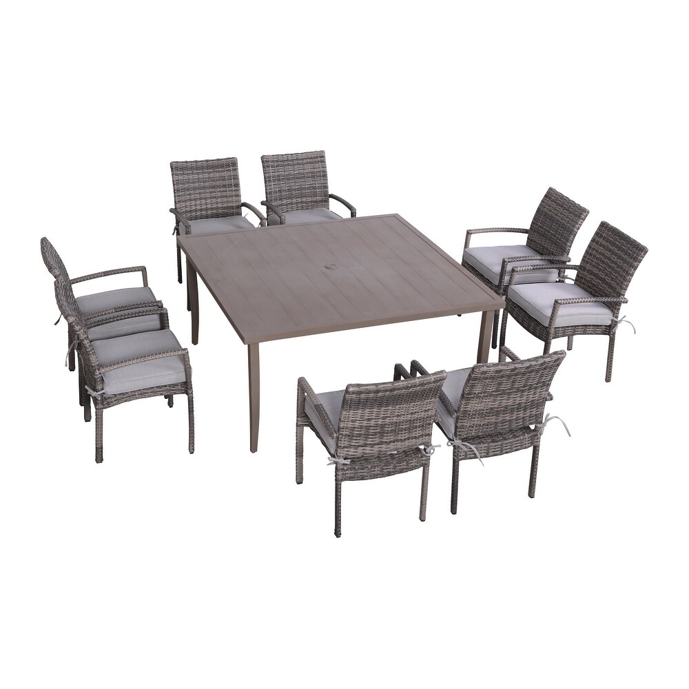 LSI 9 Piece Dining Sets with Chairs and Cushions