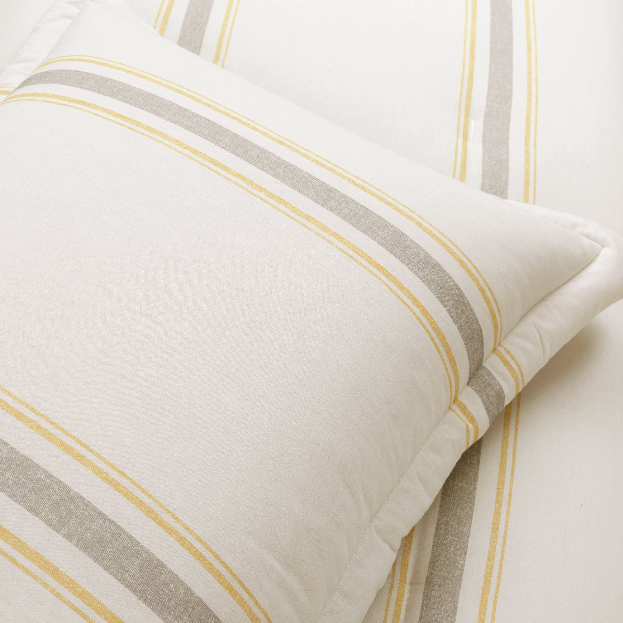 Farmhouse Stripe Cotton Reversible Comforter Set