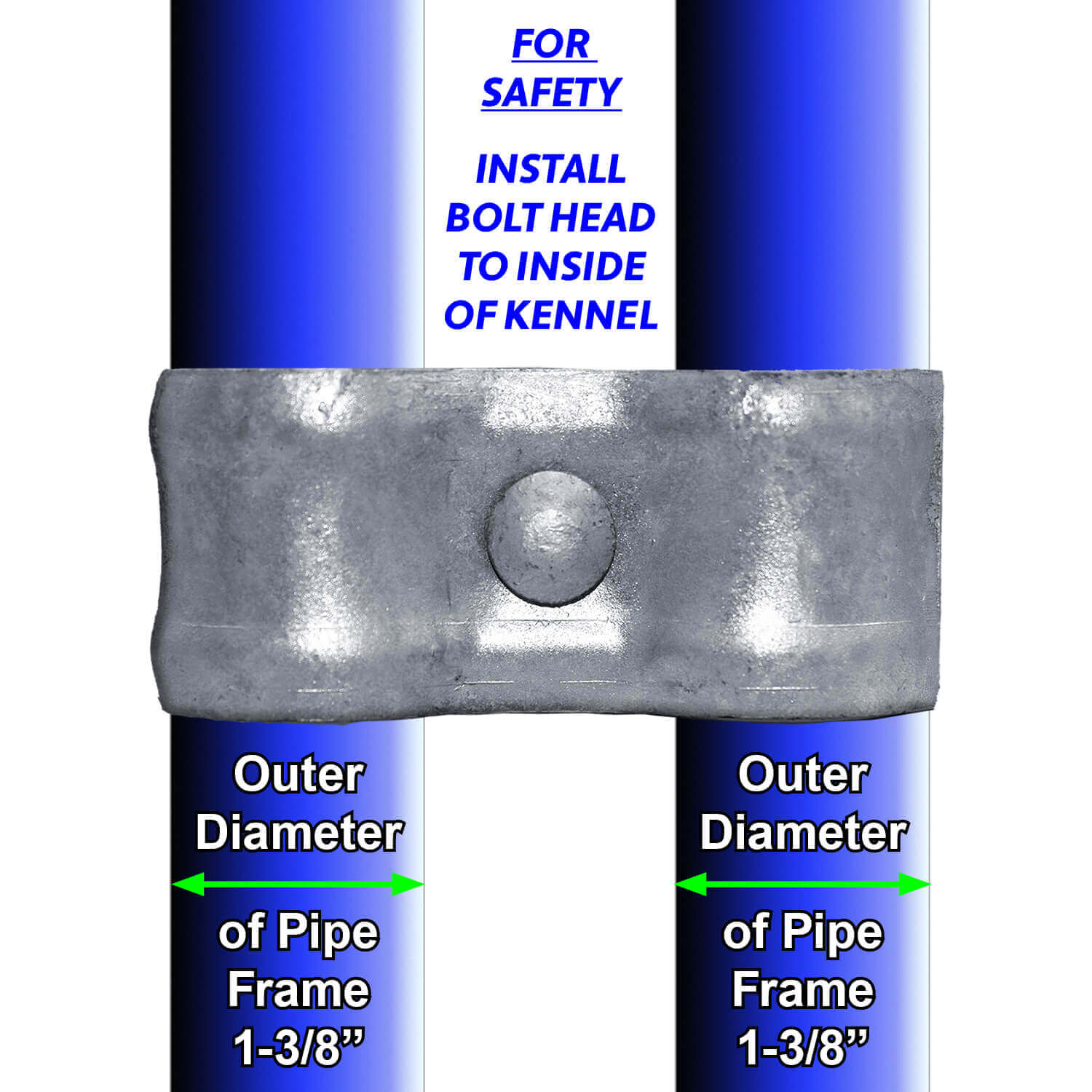 Jake Sales Brand - Chain Link Fence Panel / Kennel Clamps - for 1-3/8