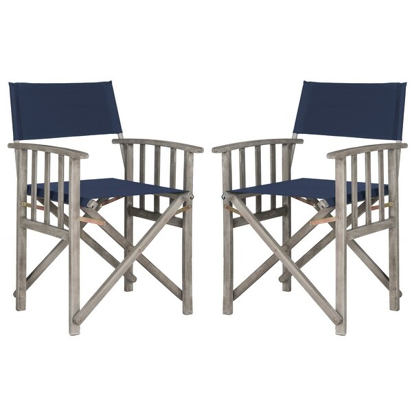 SAFAVIEH Outdoor Living Laguna Navy Director Chair (Set of 2)