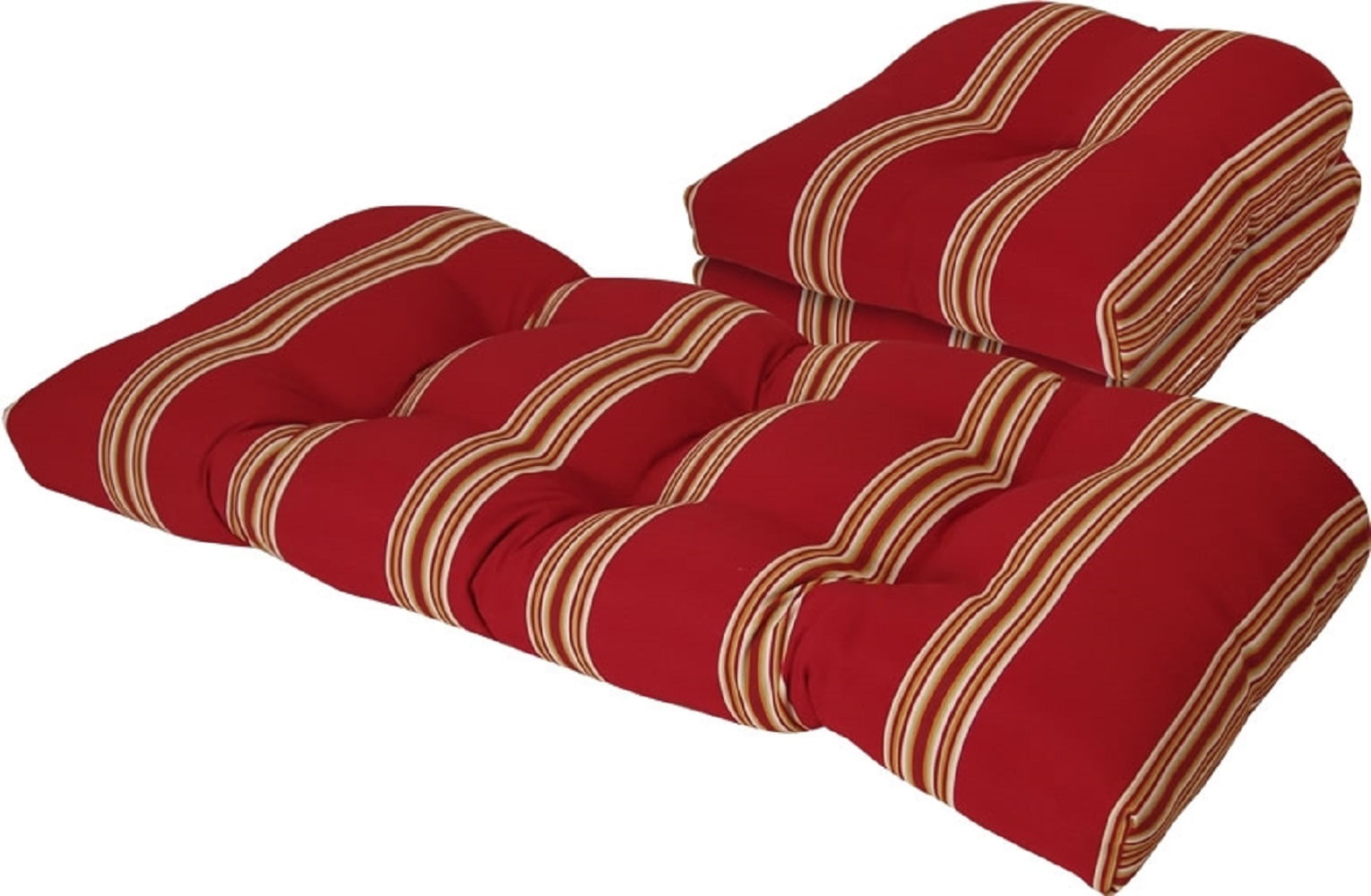 Tempo Assorted Red U-Shape Cushion Set Outdoor Seating Cushions (3 Pieces)