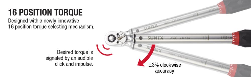 Sunex Indexing Torque Wrench 3/8 Drive