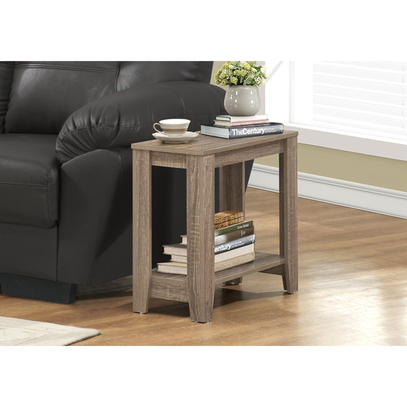 Dark Taupe Rectangular Side Accent Table