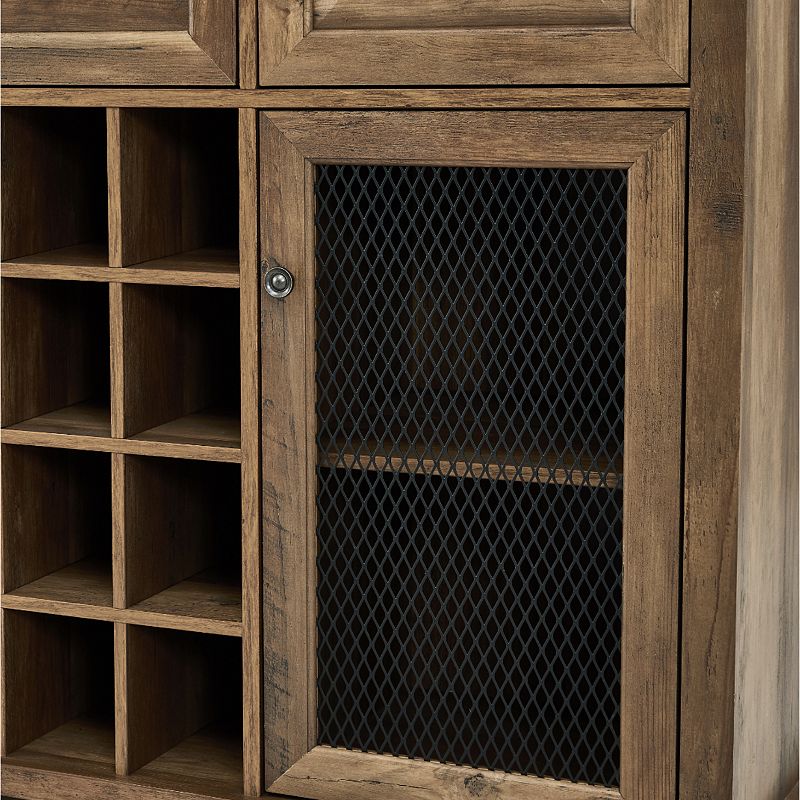 Farmhouse Sideboard Wine Rack Buffet Table