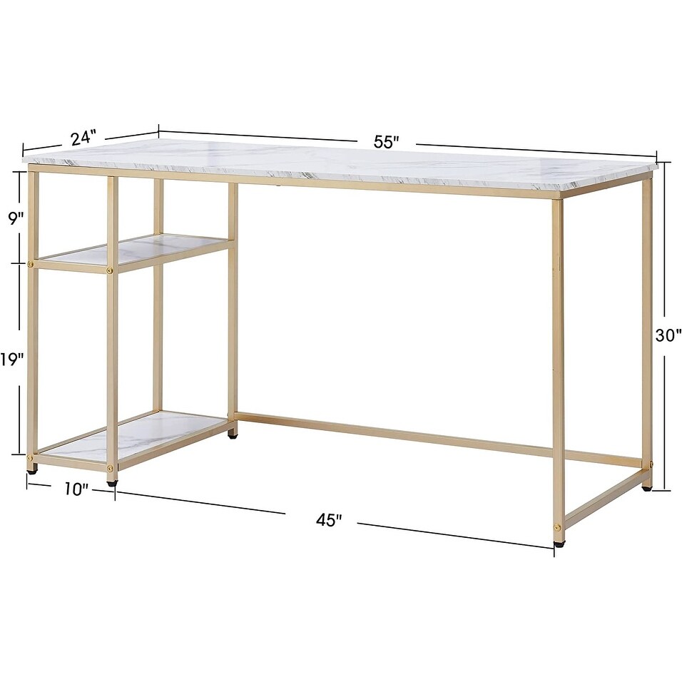 Ivinta Computer Desk with Shelves  Small Home Office Desk