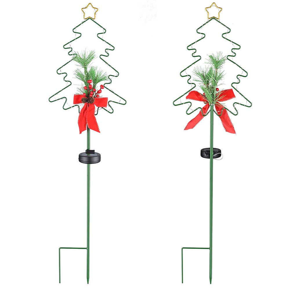 Yescom Solar Garden Stake Lights Chrismas Tree 2ct/Pack