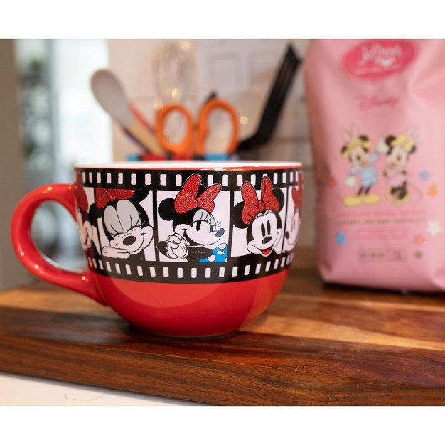 Silver Buffalo Disney Minnie Mouse Film Reel Ceramic Soup Mug Holds 24 Ounces