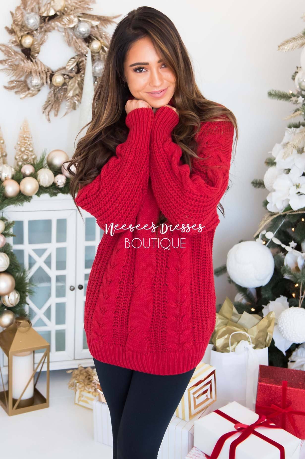 Blessed Heart Cable Knit Sweater