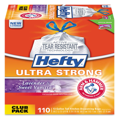 Reynolds Hefty Ultra Strong Scented Tall White Kitchen Bags | 13 gal， 0.9 mil， 23.75