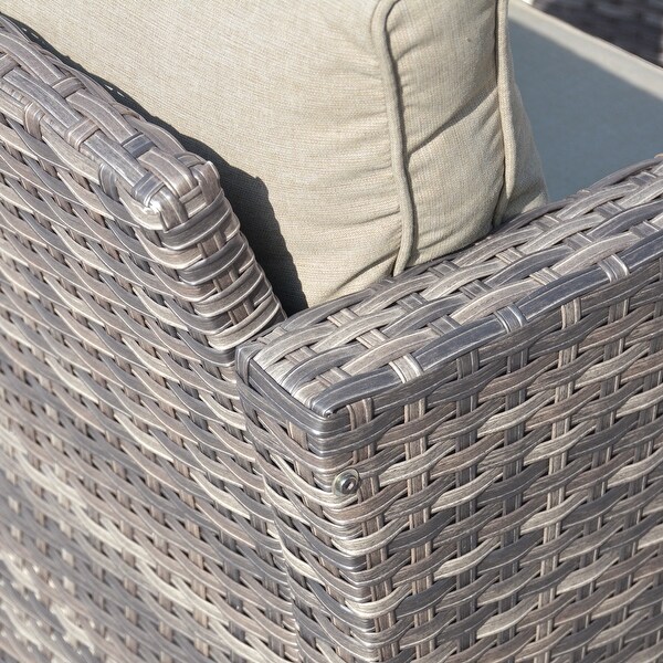 OVIOS 2piece Outdoor Highback Wicker Single Chairs