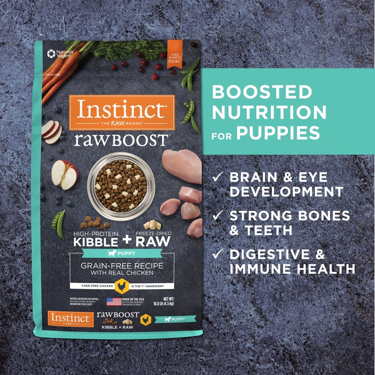 Instinct Raw Boost Puppy Grain-Free Recipe with Real Chicken and Freeze-Dried Raw Pieces Dry Dog Food