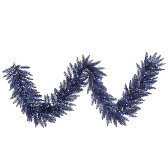 Vickerman 9'x14 Navy Blue Fir Garland 250T