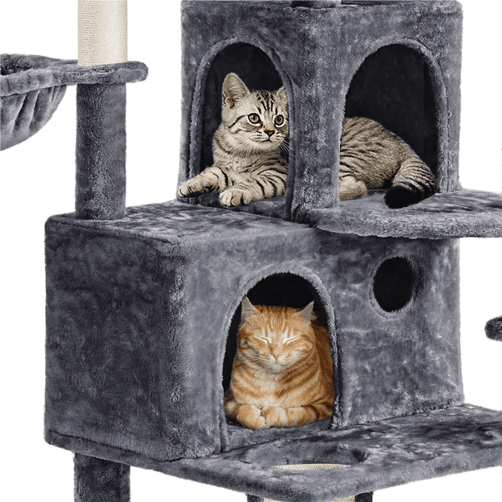 Yaheetech 76.5-inch Cat Tree Cat Tower with Condos， Dark Gray