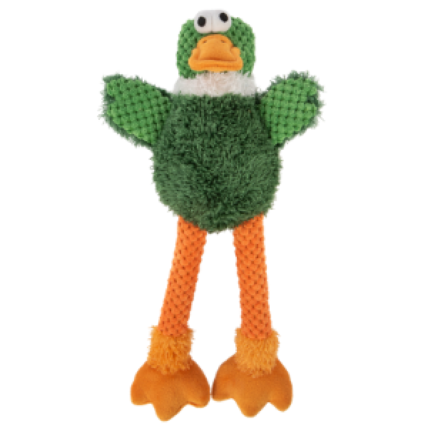 GoDog Checkers Skinny Duck Chew Guard Dog Toy