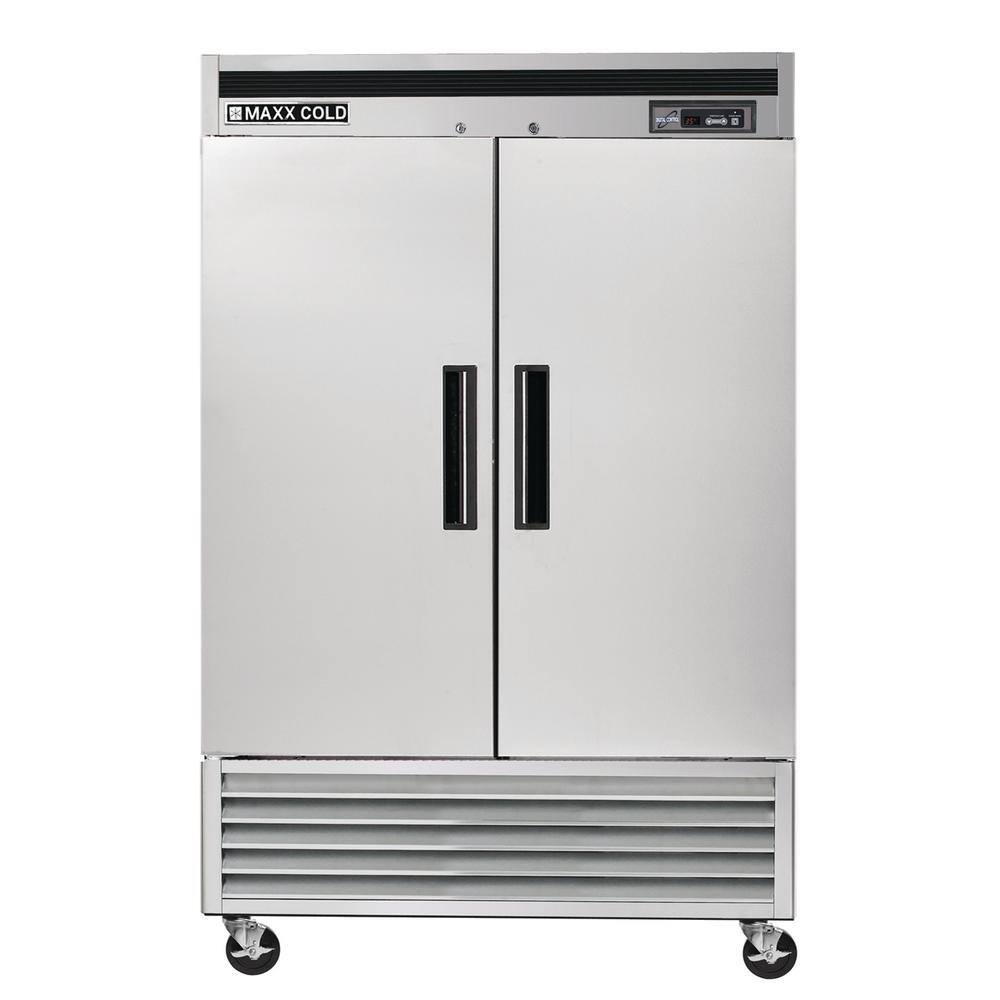 Maxx Cold MCR-49FDHC 54 in. Double Door Reach In Refrigerator Bottom Mount Stainless Steel MCR-49FDHC-V1