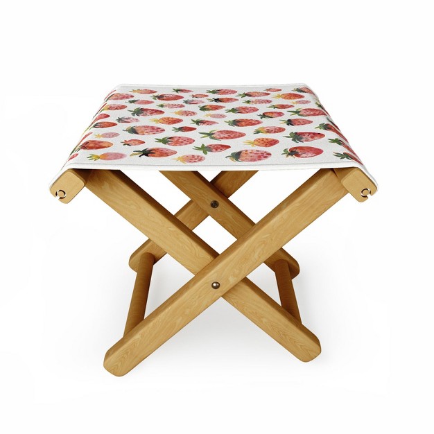 Ninola Design Strawberries Countryside Summer Folding Stool Deny Designs