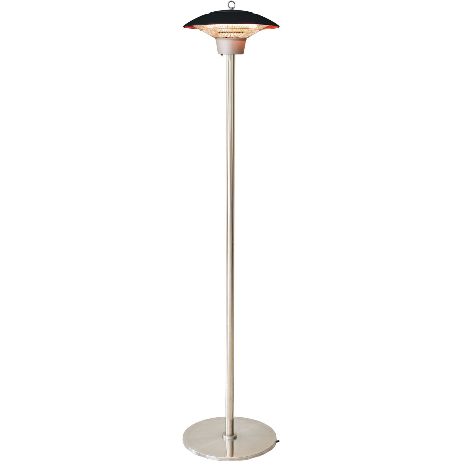 Hanover 6.8-Ft. 1500W Portable Electric Infrared Halogen Stand Lamp | 3 Heat Settings | Powerful Energy Efficient Outdoor Heating | Ideal for Garage， Workshop， Porch， Balcony up to 56 Sq. Ft. | Black