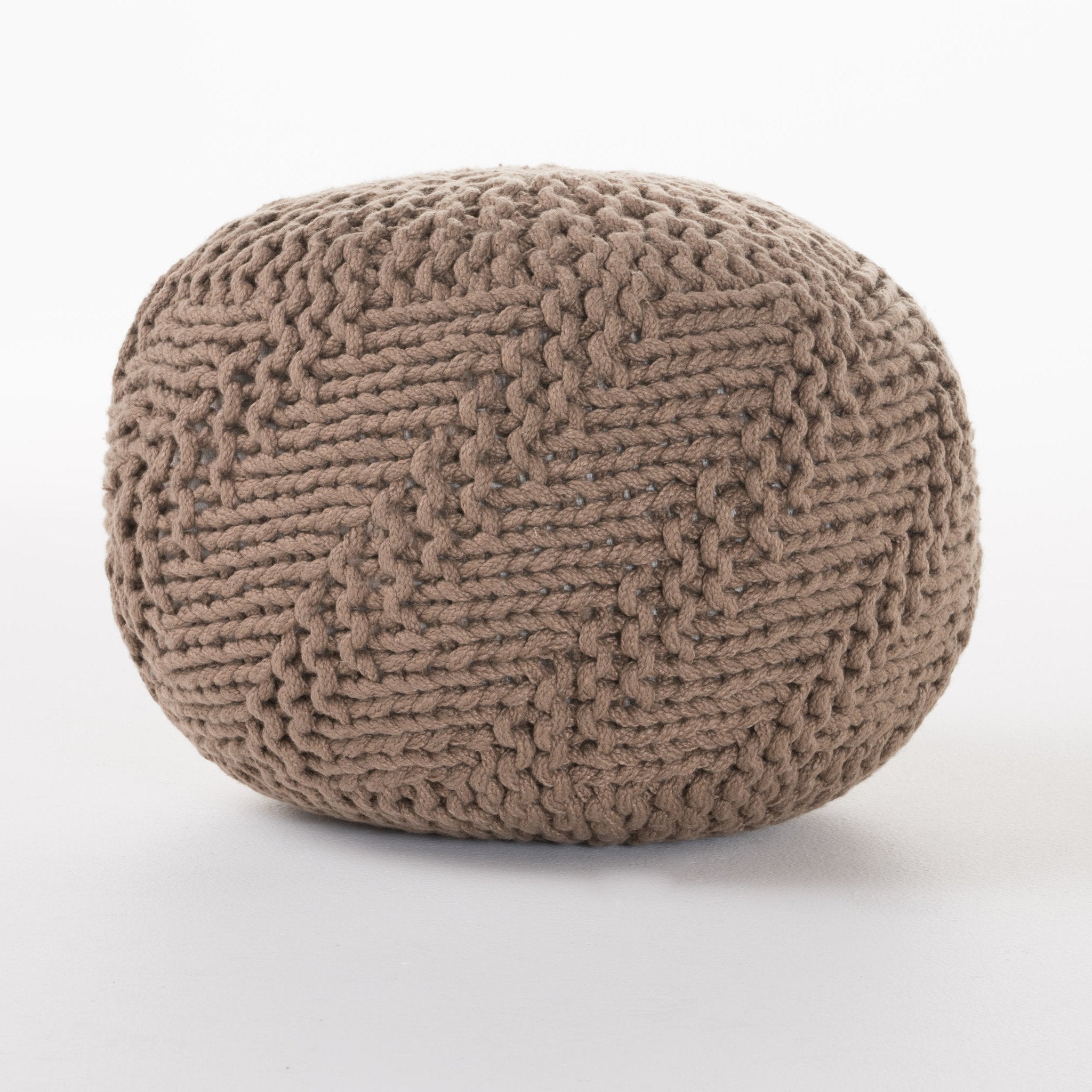 Haley Indoor Fabric Hand Knit Pouf