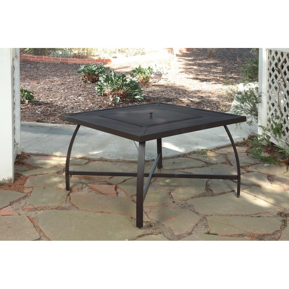 Pacific Casual Spring Lake Wood Burning Firepit Chat Table