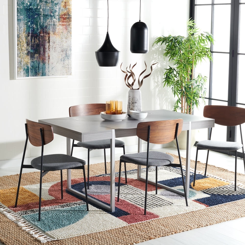 SAFAVIEH Cael Modern Industrial Farmhouse Dining Table   59 in. W x 33 in. D x 30 in. H