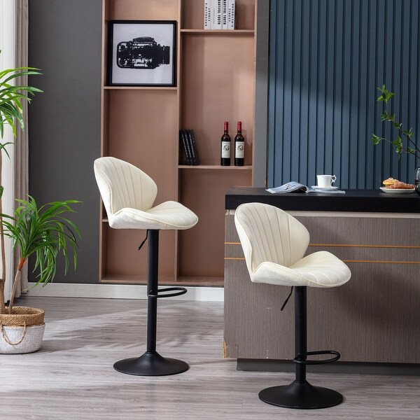 Adjustable Barstools with Back and Footrest set of 2