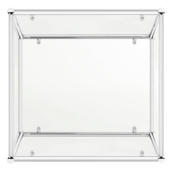 SAFAVIEH Lilias Glass Chrome End Table - 19.7