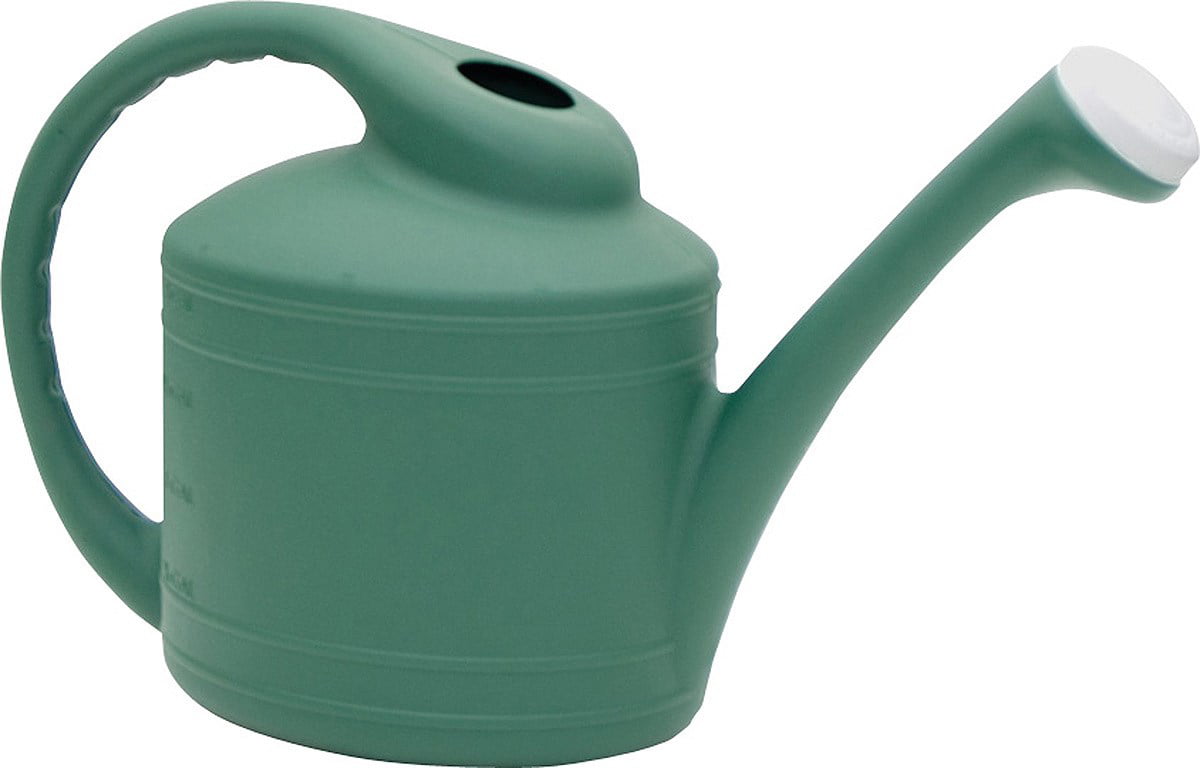 Southern Patio Large 2 Gallon Plastic Rainfall Garden Plant Watering Can， Green