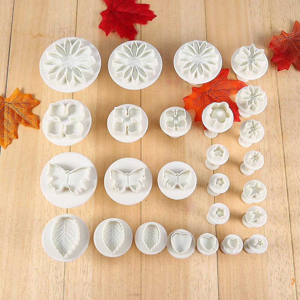 46 PCS Flower Fondant Cake Sugarcraft Decorating Kit Cutters Tools Mold Sets