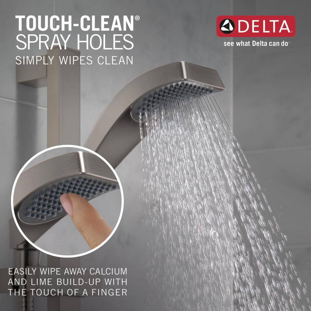 Delta Dryden 1-Spray Patterns 1.75 GPM 3.91 in. Wall Mount Handheld Shower Head in Stainless 57051-SS