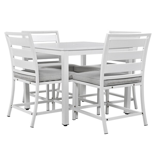 4 Pcs Patio Dining Sets Patio Conversation Sets with Umbrella Hole -  - 37895085