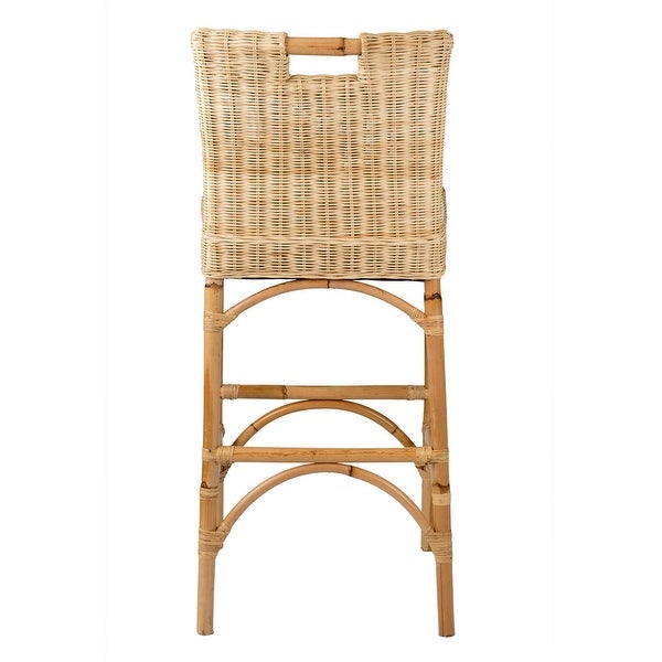 Natural Rattan Cushioned Stool