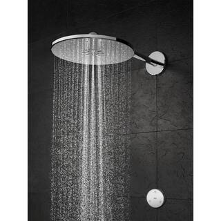 GROHE Rain shower Smartconnect 310 2-Spray with 1.75 GPM 12 in. Wall Mount Fixed Shower Head with Remote in StarLight Chrome 26644000