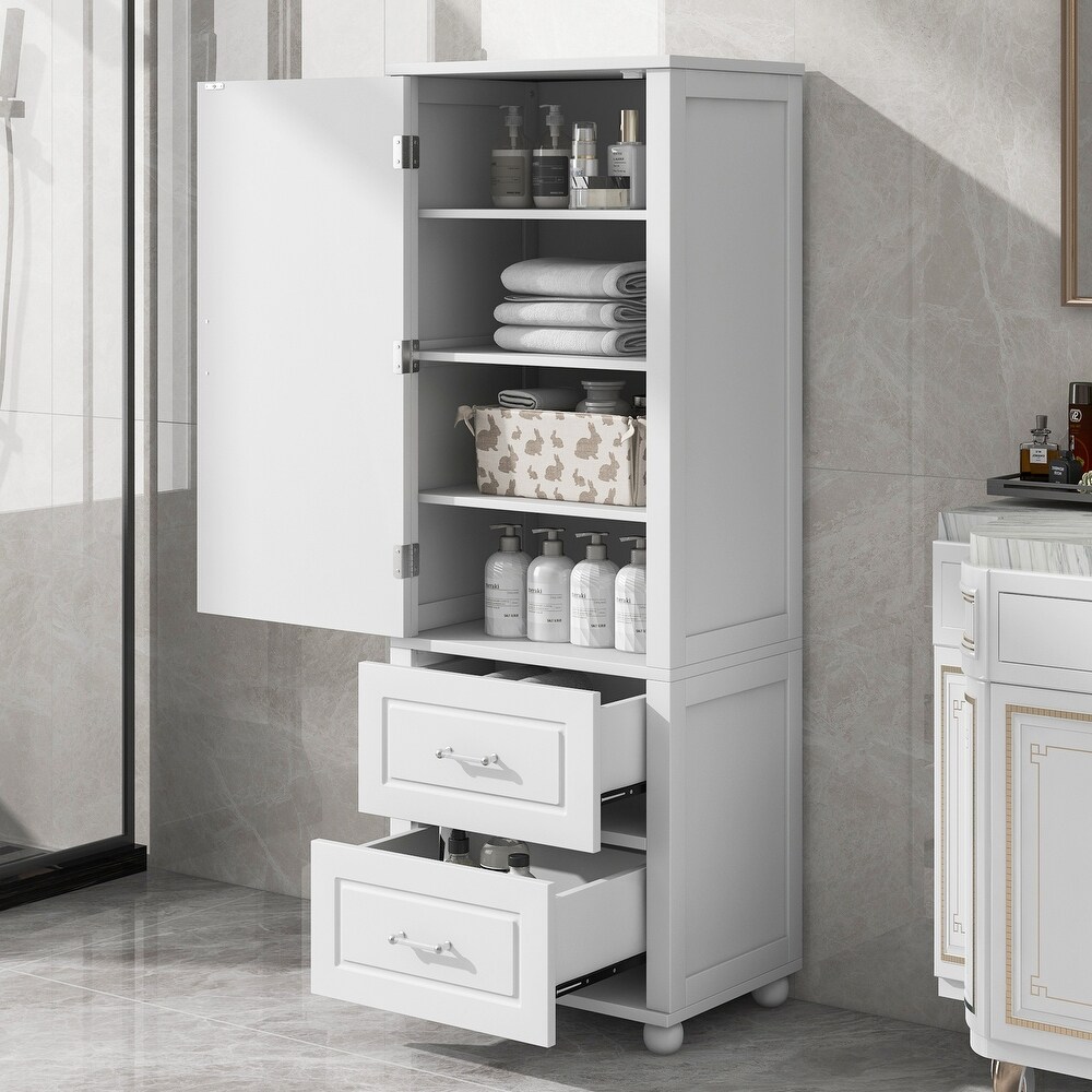 Bathroom Storage Cabinet with 2 Drawers and Shelf