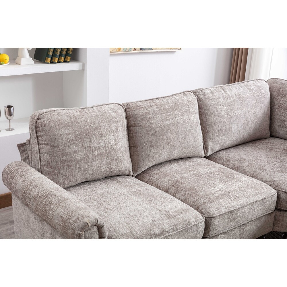 Chenille Fabric Sectional Sofa Living Room Sofa