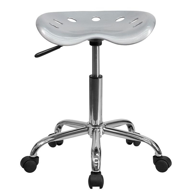 Flash Furniture Taylor Silver Finish Tractor Seat Stool